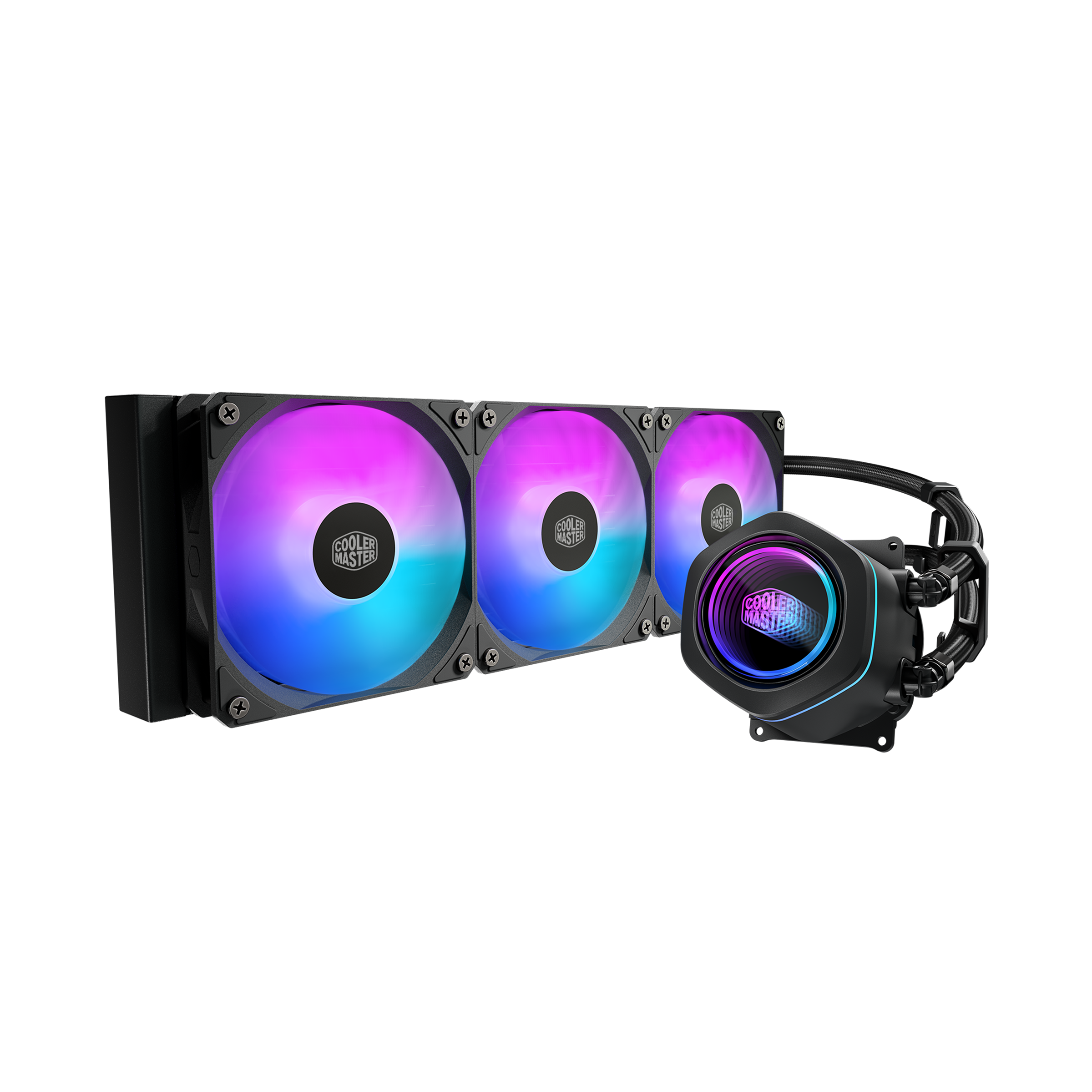 DISIPADOR DE ENFRIAMIENTO LIQUIDO COOLER MASTER MASTERLIQUID SERIE CORE NEX 360 / ARGB / NEGRO / GAMER